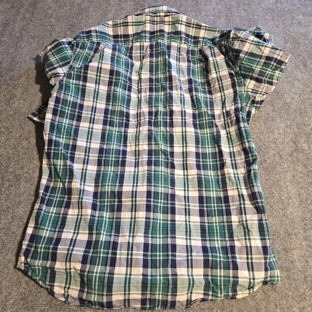 J Crew Mercantile Shirt Mens Medium Green Plaid Button Down Long Sleeve